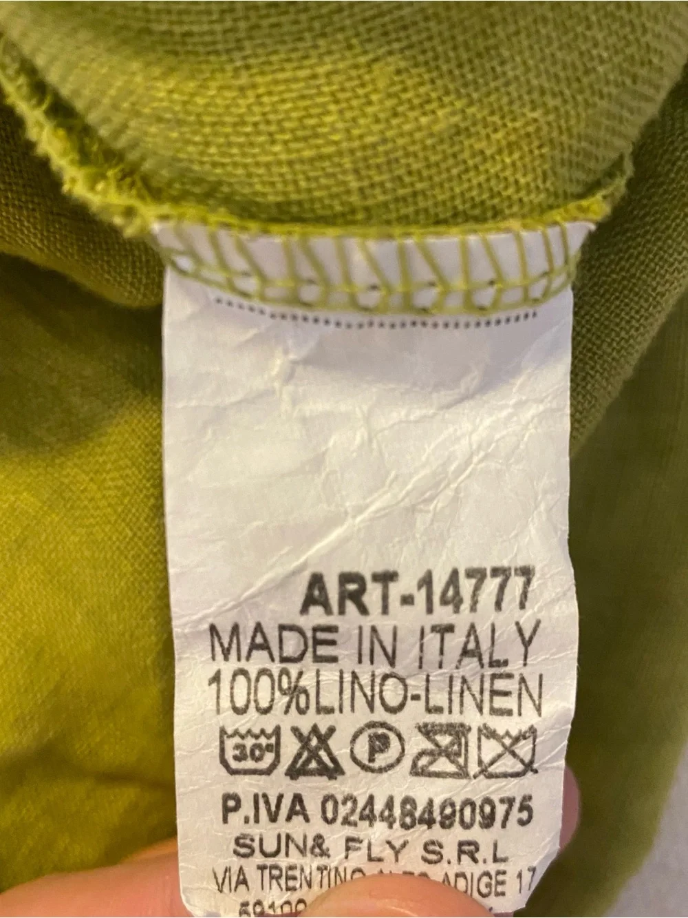 Lime Green 100% Linen Tunic & Pants Set Made in Italy Asymmetric Wide-Leg Boho